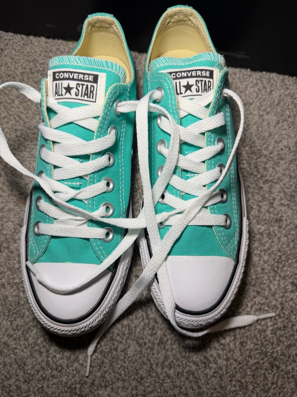 Converse Low Top Sneakers - Teal with White - Picture 3 of 14